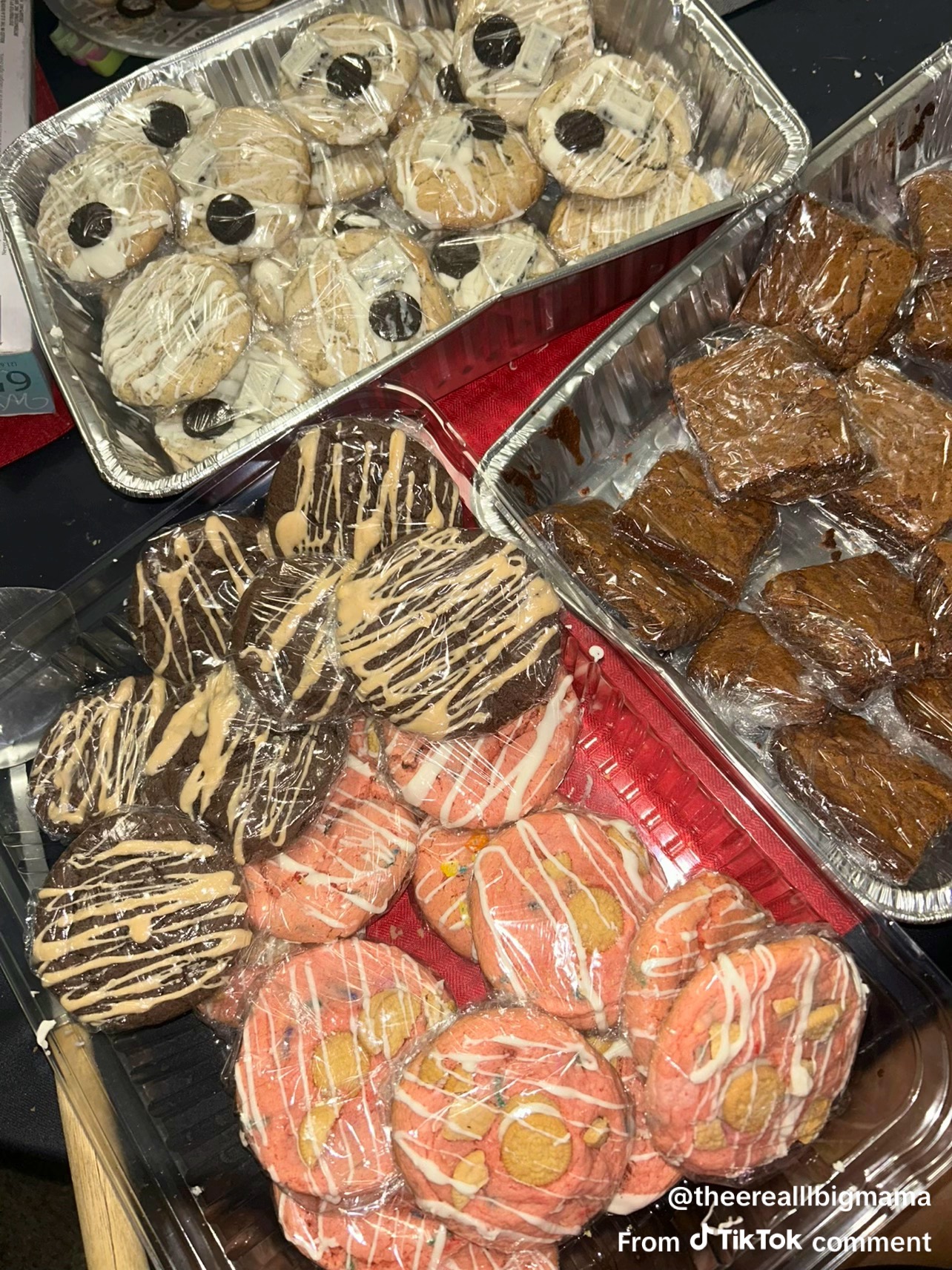 Trays of fresh-baked cookies and brownies